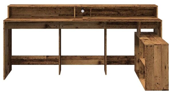 VidaXL Antik Fa Íróasztal LED-del - 200x104x91cm