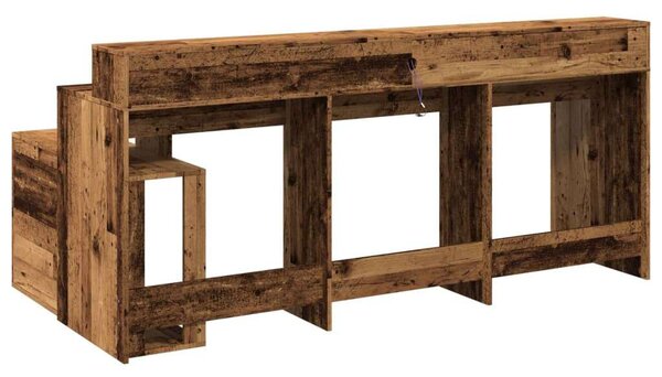 VidaXL Antik Fa Íróasztal LED-del - 200x104x91cm