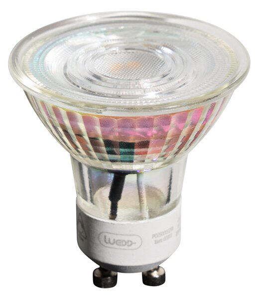 5 darabos GU10 50 mm-es dimmelhető LED izzókészlet, átlátszó, 4,9 W, 450 lm, 2700 K