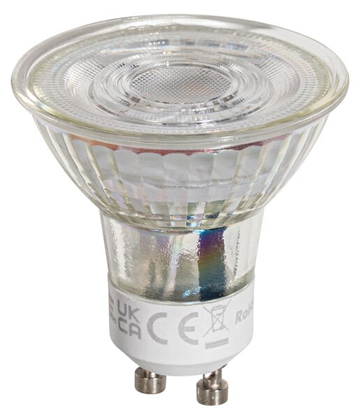 5 darabos GU10 50 mm-es dimmelhető LED izzókészlet, átlátszó, 4,5 W, 365 lm, 2700 K