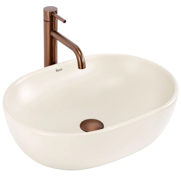 Focus Fali WC Csésze Szett + Pultra Szerelhető Mosdó Rea Focus Creme