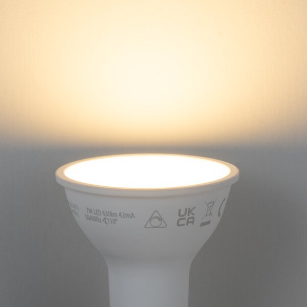 5 darabos Smart GU10 50 mm-es dimmelhető LED izzókészlet, opál, 7W, 630 lm, 2700K