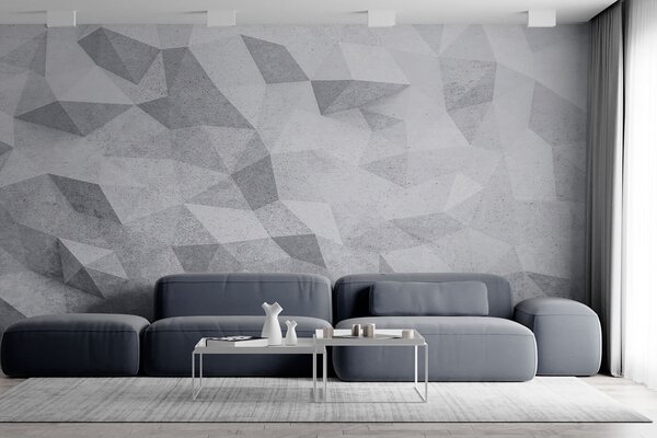Fotótapéta Fehér és szürke háttér, Geometriai 3D fotótapéta, Népszerű fotótapéta, u97336 - Tapeko.hu