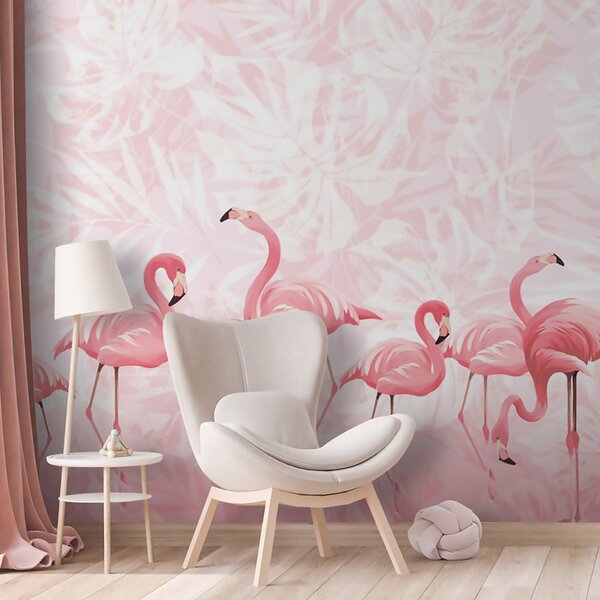 Fotótapéta Egy csoport rózsaszín flamingó, Flamingós fotótapéta, Népszerű fotótapéta, u97217 - Tapeko.hu