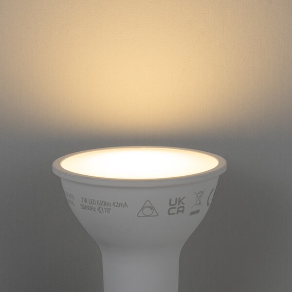 5 darabos Smart GU10 50 mm-es dimmelhető LED izzókészlet, opál, 7W, 630 lm, 2700K