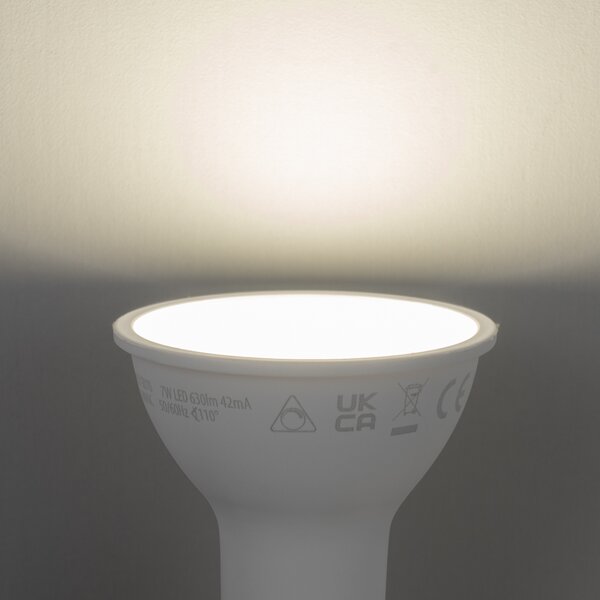 5 darabos Smart GU10 50mm-es dimmelhető LED izzókészlet, opál, 7W, 630 lm, 4000K