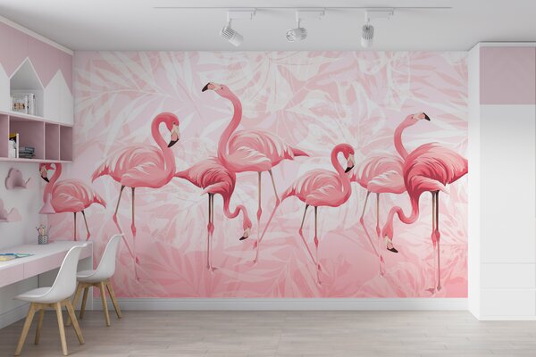 Fotótapéta Egy csoport rózsaszín flamingó, Flamingós fotótapéta, Népszerű fotótapéta, u97217 - Tapeko.hu