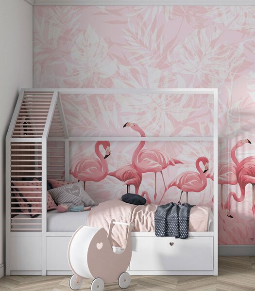 Fotótapéta Egy csoport rózsaszín flamingó, Flamingós fotótapéta, Népszerű fotótapéta, u97217 - Tapeko.hu