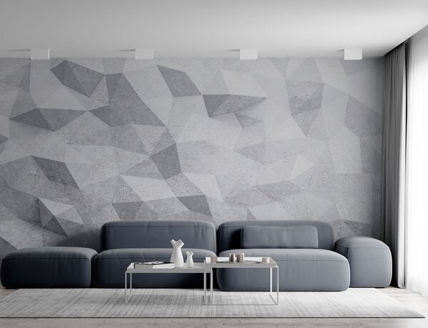 Fotótapéta Fehér és szürke háttér, Geometriai 3D fotótapéta, Népszerű fotótapéta, u97336 - Tapeko.hu