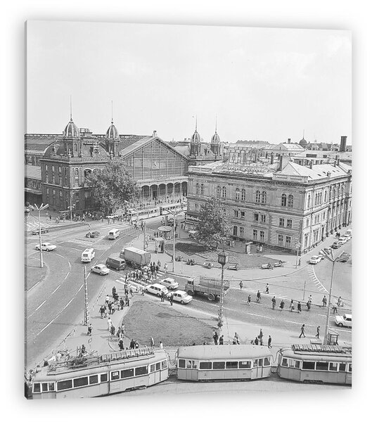 FORTEPAN: A Nyugati (Marx) tér, szemben a Nyugati pályaudvar (1976) (vászonkép)