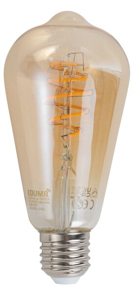 Okos E27 dimmelhető LED izzó ST64 borostyán 4.9W 320 lm 2500K Zigbee