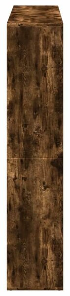 Fa Könyvespolc - 16 Rekesz - Füstös Tölgy - 137,5x29x137,5 cm