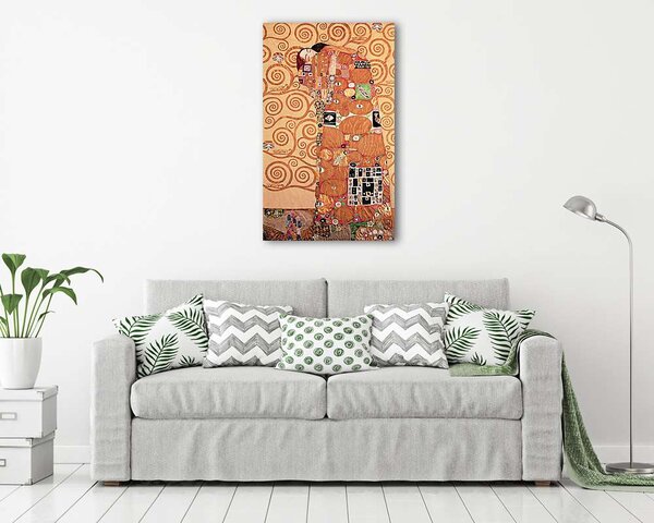Gustav Klimt: Ölelés (színverzió 1) (vászonkép)