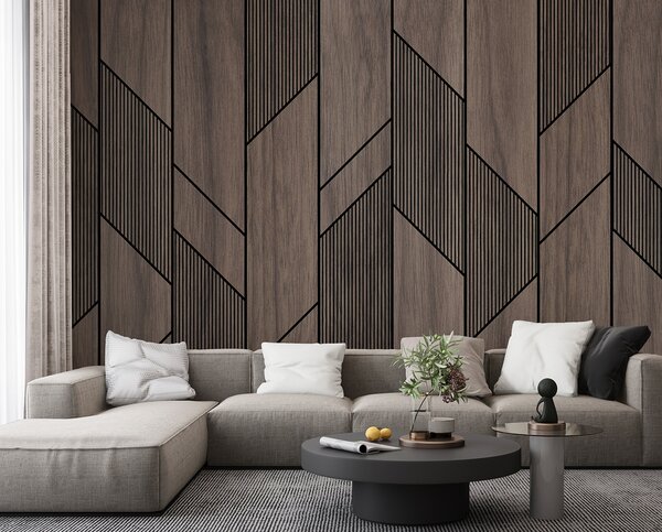 Fotótapéta Geometrikus minta fa felületen, Modern fotótapéta, Modern fotótapéta, u97427 - Muralas.hu