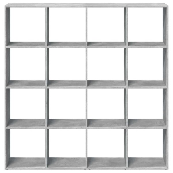 VidaXL Könyvespolc - 16 Rekeszes - Betonszürke - 137,5x29x137,5cm