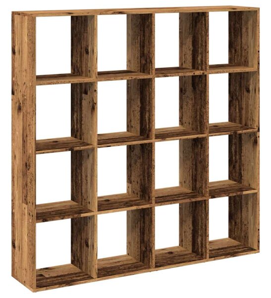VidaXL Antik Fa Könyvespolc - 16 Rekeszes - 137,5x29x137,5cm