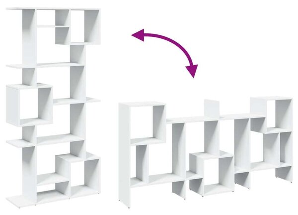 Modern Fehér Könyvespolc - 9 Rekeszes - 92x29x188 cm