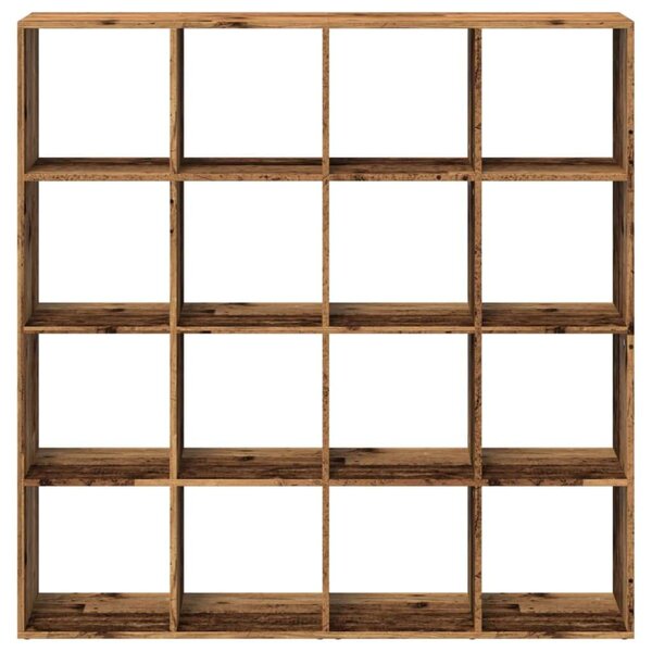 VidaXL Antik Fa Könyvespolc - 16 Rekeszes - 137,5x29x137,5cm