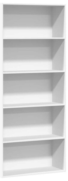 VidaXL Fehér Fa Könyvespolc - 5 Polc - 80x30x189 cm