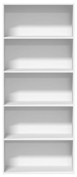 VidaXL Fehér Fa Könyvespolc - 5 Polc - 80x30x189 cm