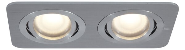 Lekerekített süllyesztett spotlámpa gunmetal GU10 50mm forgatható és dönthető IP44 2-lámpás - Alberto