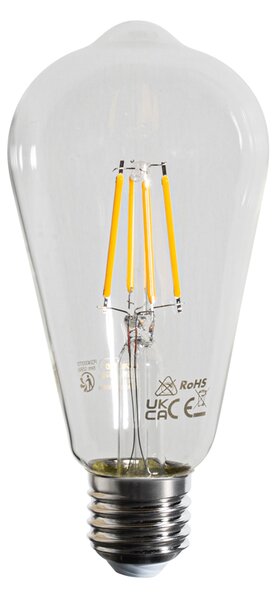 5 darabos E27 LED Filament Izzókészlet ST64 Átlátszó 4W 470 lm 2700K