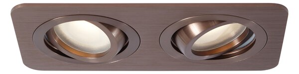 6 darabos, lekerekített, sötét bronz, süllyesztett spotlámpa készlet GU10 50mm-es, forgatható és dönthető IP44 2-fényű - Alberto