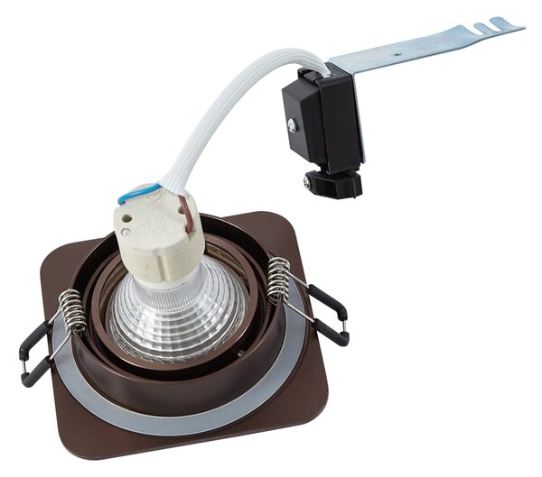 6 darabos, lekerekített, sötét bronz, süllyesztett spotlámpa szett GU10 50mm IP44 - Alberto