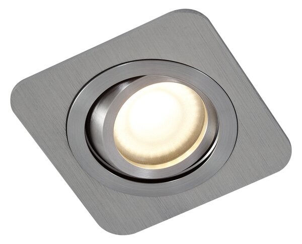 6 darabos, lekerekített, süllyesztett, ágyúszürke spotlámpa készlet GU10 50mm állítható IP44 - Alberto