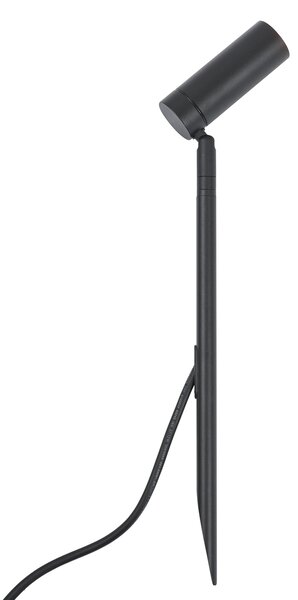 Fekete leszúrható spotlámpa 40 cm LED-del, állítható IP65-ös, kábellel és dugóval - Carl