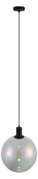 Design függőlámpa fekete szivárványos üveggel 35 cm - Mallon