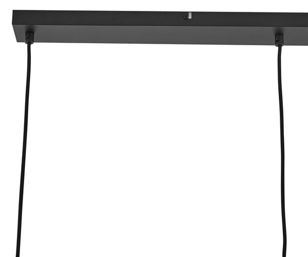 Design függőlámpa fekete szivárványos üveggel, téglalap alakú, 3-lámpás - Mallon