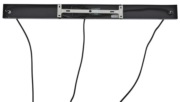 Design függőlámpa fekete szivárványos üveggel, téglalap alakú, 3-lámpás - Mallon