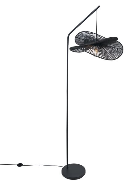 Art Deco állólámpa fekete, fekete lámpabúrával - Nest