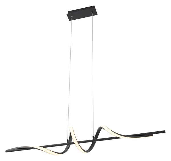 Design függőlámpa fekete 110cm LED-del, 3 lépésben dimmelhető - Wokkel