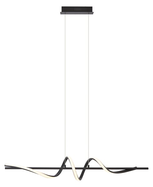 Design függőlámpa fekete 110cm LED-del, 3 lépésben dimmelhető - Wokkel