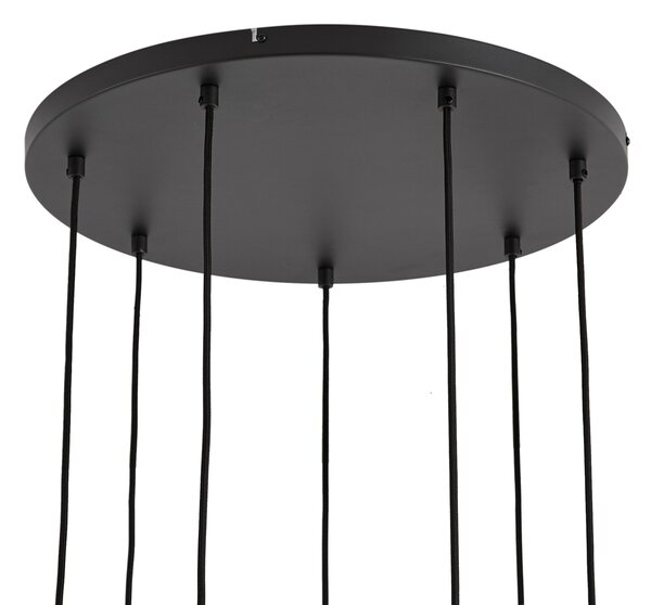 Modern függőlámpa fekete, fehér üvegből, kerek, 7-es - Misty