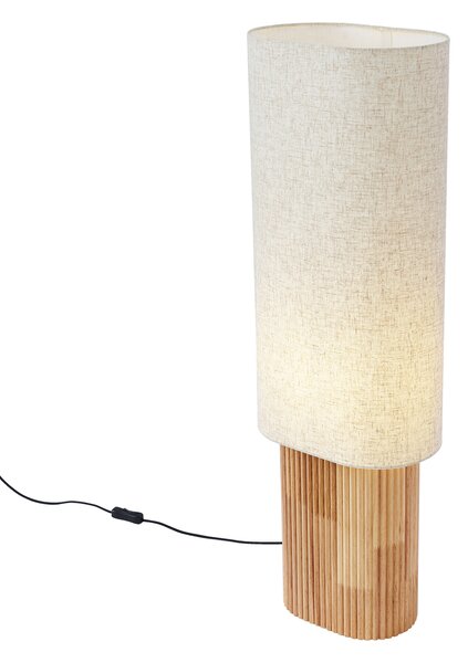 Japandi állólámpa fa, vászonernyővel 90cm - Lamel