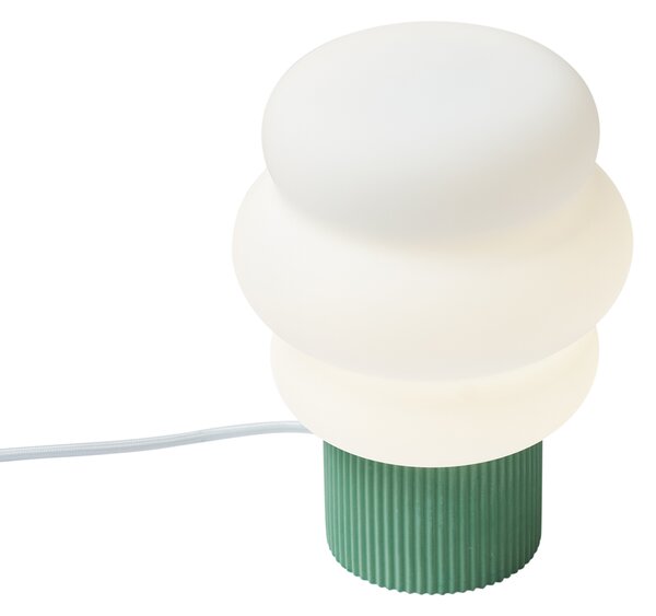 Japandi asztali lámpa zöld opálüveggel 18 cm - Kumo