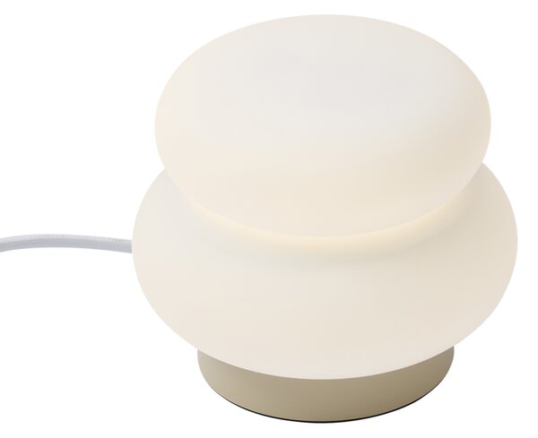 Japandi asztali lámpa bézs színben, opálüveggel, 15 cm - Kumo