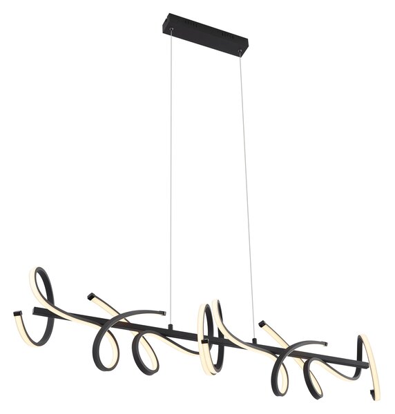 Design függőlámpa fekete téglalap alakú 3 lépésben dimmelhető - Krisscross