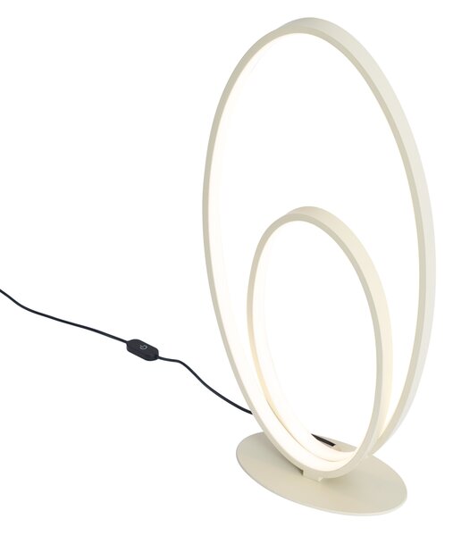 Design asztali lámpa bézs színben, LED-del, 3 fokozatban dimmelhető - Boomerang