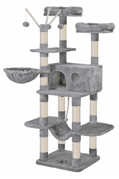 FEANDREA XXL Macskabútor 164 cm Világosszürke