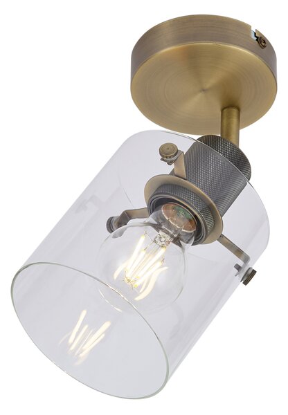 Design fali spotlámpa bronz színben, átlátszó üveggel - Domo