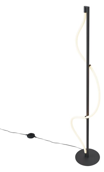 Modern állólámpa fekete, LED-del, 3 fokozatban dimmelhető - Twirl