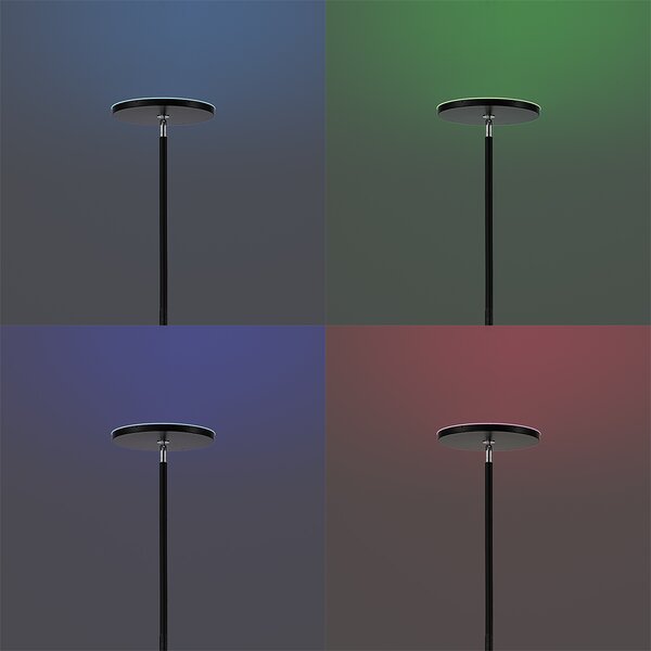 Modern állólámpa fekete, LED-del, dimmelhető RGB-vel és távirányítóval - Sjors