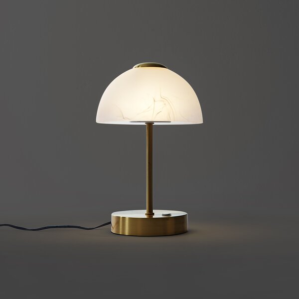 Arany design asztali lámpa opálüveggel, LED-del, dimmelhető - Joya