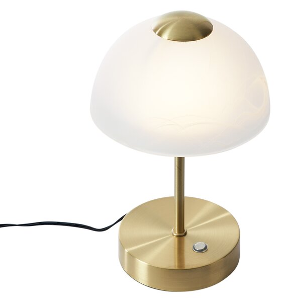Arany design asztali lámpa opálüveggel, LED-del, dimmelhető - Joya