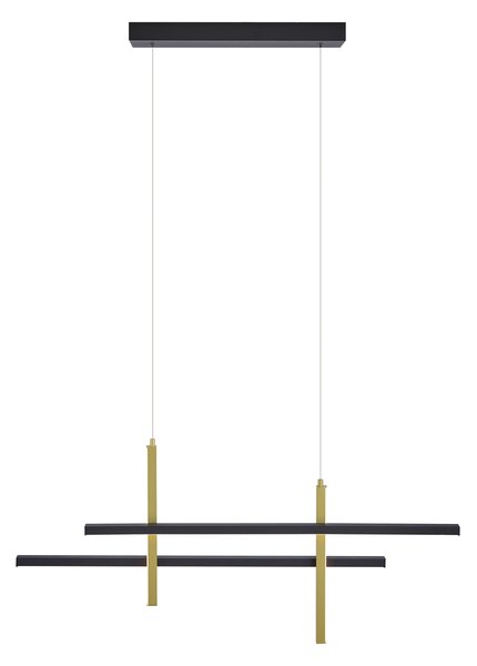 Design függőlámpa H fekete arannyal, LED-del, 3 fokozatban dimmelhető - Joy