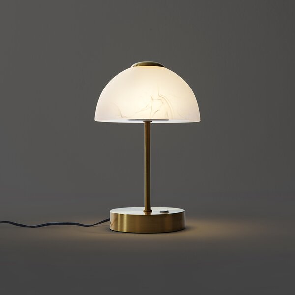 Arany design asztali lámpa opálüveggel, LED-del, dimmelhető - Joya